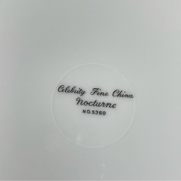 Celebrity Nocturne 2 coupe soup bowls white silver floral fine china dinnerware - Picture 6 of 8